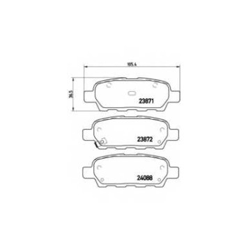 Колодки тормозные дисковые для INFINITI FX, G, M35, M45 / NISSAN ALTIMA, CUBE, ELGRAND, MURANO, QASHQAI, SERENA, TEANA, TIIDA, X-TRAIL / RENAULT KOLEOS / SUZUKI LANDY <b>BREMBO P 56 046 / 23871</b>