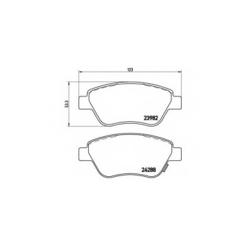 Колодки тормозные дисковые для FIAT DOBLO(223) / OPEL CORSA <b>BREMBO P 59 051 / 23982</b>