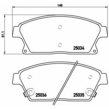 BREMBO P59077 - колодки тормозные, передние