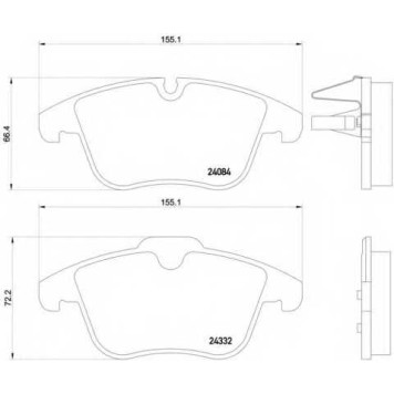 Колодки тормозные дисковые для CITROEN C5(RD#,TD#) / PEUGEOT 407(6C#,6D#,6E#), 508 <b>BREMBO P 61 106</b>