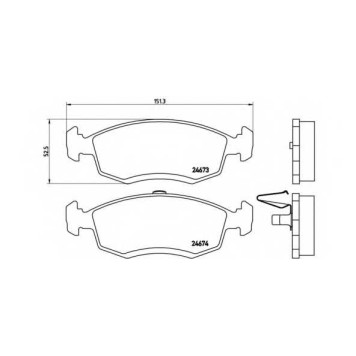 Колодки тормозные дисковые для RENAULT LOGAN EXPRESS, LOGAN(KS#) <b>BREMBO P 68 039 / 24673</b>