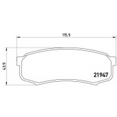 Колодки тормозные дисковые для LEXUS GX / MITSUBISHI PAJERO / TOYOTA 4 RUNNER, FJ CRUISER, HILUX, LAND CRUISER 150, LAND CRUISER 90, LAND CRUISER <b>BREMBO P 83 024 / 21947</b>