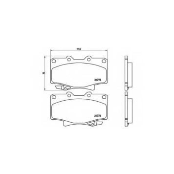 Колодки тормозные дисковые для TOYOTA LAND CRUISER(#J7#,#J8#) <b>BREMBO P 83 025 / 21775</b>