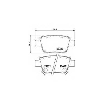 Колодки тормозные дисковые для TOYOTA ALPHARD / VELLFIRE, AVENSIS, COROLLA, PREVIA <b>BREMBO P 83 047 / 23620</b>