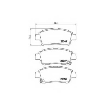Колодки тормозные дисковые для TOYOTA ECHO, PLATZ(NCP1#), YARIS(KSP13#, NCP1#, NCP13#, NHP13#, NLP1#, NLP13#, NSP13#, SCP1#) <b>BREMBO P 83 050 / 23348</b>