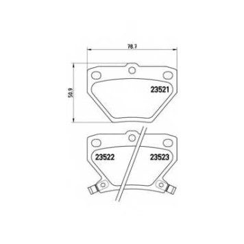 Колодки тормозные дисковые для TOYOTA CELICA, COROLLA, IST, MATRIX, PRIUS, YARIS <b>BREMBO P 83 052 / 23521</b>