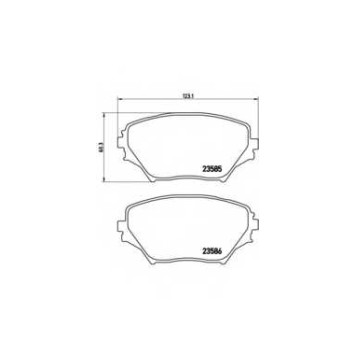 Колодки тормозные дисковые для TOYOTA RAV 4(ACA2#,CLA2#,XA2#,ZCA2#) <b>BREMBO P 83 055 / 23585</b>