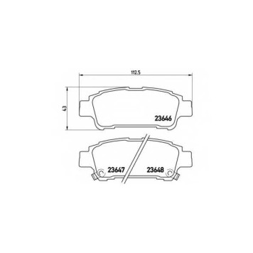 Колодки тормозные дисковые для TOYOTA ALPHARD, AVENSIS, ISIS, NOAH/VOXY, PREVIA, SIENNA <b>BREMBO P 83 056 / 23646</b>