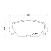 Колодки тормозные дисковые для DAIHATSU CHARADE / TOYOTA RACTIS, VERSO S, VIOS/YARIS, YARIS <b>BREMBO P 83 101 / 24708</b>