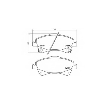 Колодки тормозные дисковые для TOYOTA AURIS, AVENSIS, COROLLA, VERSO <b>BREMBO P 83 109 / 24668</b>