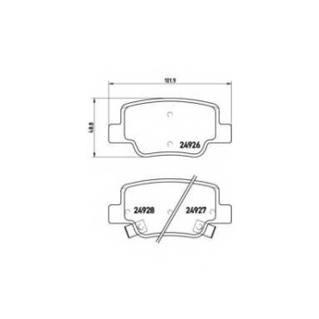 Колодки тормозные дисковые для TOYOTA VERSO(#AUR2#,#ZGR2#) <b>BREMBO P 83 114 / 24926</b>