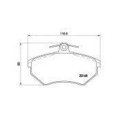 Колодки тормозные дисковые для VW CADDY(9K9A,9K9B), CORRADO(53I), GOLF(19E,1E7,1G1,1H1,1H5), PASSAT(35I,3A2,3A5), VENTO(1H2) <b>BREMBO P 85 011 / 20168</b>