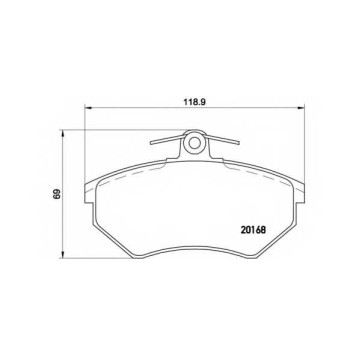 Колодки тормозные дисковые для VW CADDY(9K9A,9K9B), CORRADO(53I), GOLF(19E,1E7,1G1,1H1,1H5), PASSAT(35I,3A2,3A5), VENTO(1H2) <b>BREMBO P 85 011 / 20168</b>