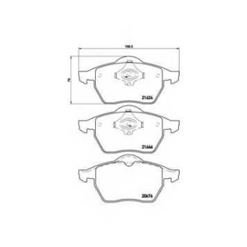 Колодки тормозные дисковые для AUDI A4(8D2,8D5,B5) / VW PASSAT(3B2,3B5) <b>BREMBO P 85 036 / 20676</b>