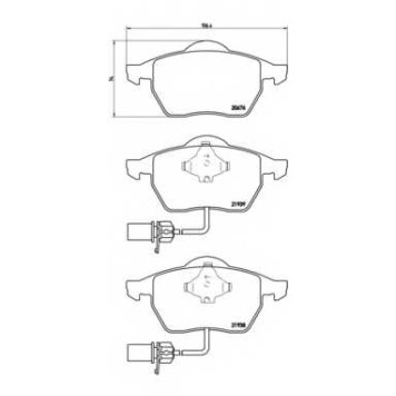 Колодки тормозные дисковые для AUDI A4(8D2, 8D5, 8E2, 8E5, 8EC, 8ED, 8H7, 8HE, B5, B6, B7), A6(4B2, 4B5, C5) / VW PASSAT(3B2, 3B3, 3B5, 3B6) <b>BREMBO P 85 037 / 20676</b>