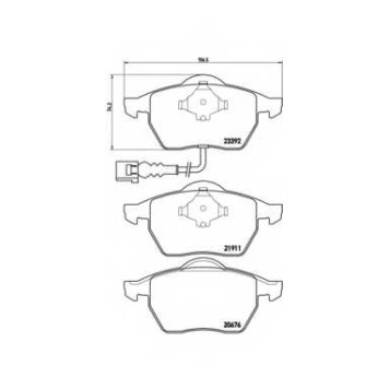 Колодки тормозные дисковые для AUDI A3, TT / SKODA OCTAVIA / VW BORA, GOLF, NEW BEETLE, POLO <b>BREMBO P 85 045 / 20676</b>