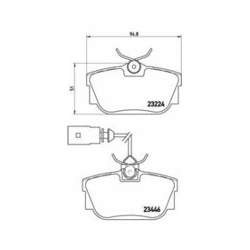 Колодки тормозные дисковые для VW TRANSPORTER(70XA, 70XB, 70XC, 70XD, 7DB, 7DK, 7DW) <b>BREMBO P 85 046 / 23224</b>
