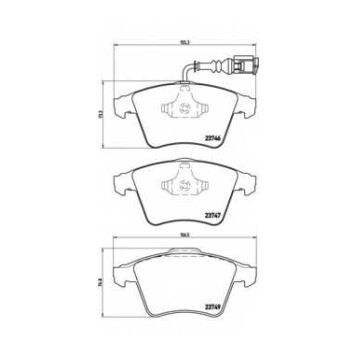Колодки тормозные дисковые для VW MULTIVAN(7EF, 7EM, 7EN, 7HF, 7HM, 7HN), TRANSPORTER(7E, 7EA, 7EB, 7EF, 7EG, 7EH, 7EJ, 7HA, 7HB, 7HF, 7HH, 7HJ, 7JD, 7JE) <b>BREMBO P 85 082 / 23746</b>
