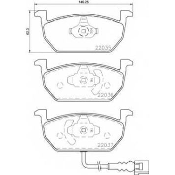 Колодки тормозные дисковые для AUDI A3(8V7,8VA,8VS) / SKODA OCTAVIA(5E3,5E5) / VW GOLF SPORTSVAN(AM1), GOLF(5G1,BA5,BE1) <b>BREMBO P 85 137</b>