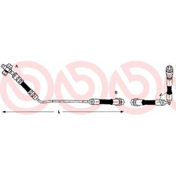 BREMBO T06014 - шланг тормозной, задний левый