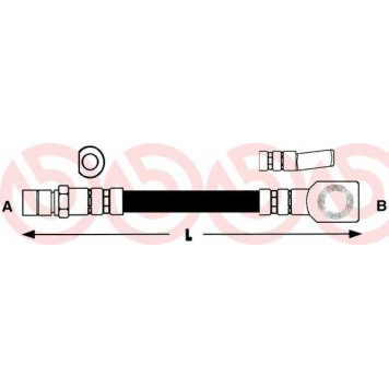 BREMBO T59005 - шланг тормозной, передний/задний левый/правый