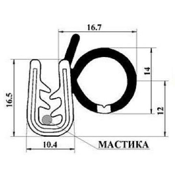 Уплотнитель двери ВАЗ 2101-2107 БРТ 2107-6107018Р (2107-6107018)-2