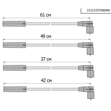 Провода высоковольтные ВАЗ 2108-2115, 1118, 2190, 2170 инж.1,5 8кл. NRG (Cargen) 2111-3707080NR-3