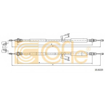Трос стояночного тормоза задн подходит для VOLVO S40 all 04-07/05 <b>COFLE 10.8225</b>