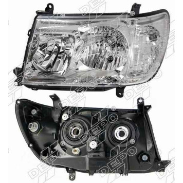 Фара TOYOTA LAND CRUISER 100 05-07 цельная <b>DEPO 212-11H9L-LD-EM</b>