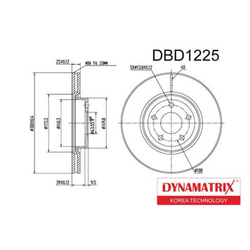 Диск тормозной <b>DYNAMATRIX DBD1225</b>