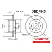 Диск тормозной <b>DYNAMATRIX DBD1845</b>