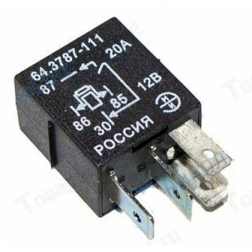Реле силовое ВАЗ 1118 Калина, 2170 Приора, иномарки 4-хконтактное, 20А <b>ЭМИ 64.3787-111</b> (1119-3747210-10)