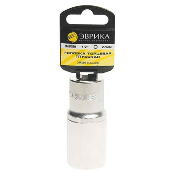 Головка 27мм 1/2" 6-гран. длинная ЭВРИКА ER-91520 (77мм)-1