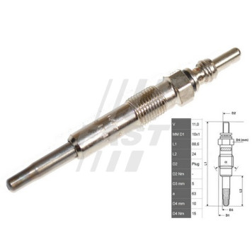 Свеча накала RENAULT MASTER 98> 1.9DCI <b>FAST FT82726</b>