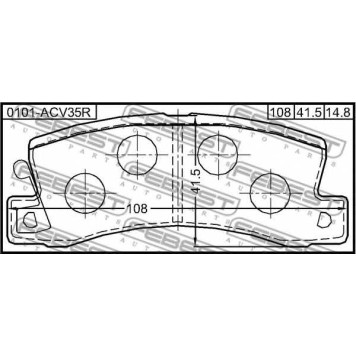 Колодки тормозные дисковые задний для LEXUS ES, RX / TOYOTA CALDINA, CAMRY, CARINA E, CARINA, CELICA, COROLLA LEVIN, COROLLA, CURREN, HARRIER, MR, VISTA, WINDOM <b>FEBEST 0101-ACV35R</b>