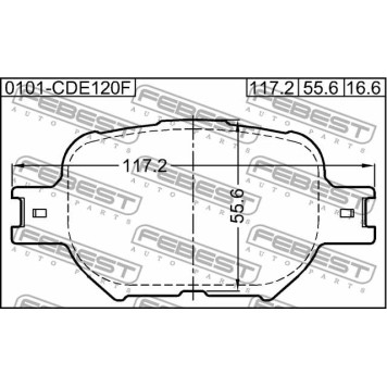 Колодки тормозные дисковые передний для TOYOTA ALLION, ALTEZZA GITA, ALTEZZA, BREVIS, CALDINA, CELICA, COROLLA, CROWN, MARK, OPA, PROGRES, VEROSSA, VISTA, WILL VS <b>FEBEST 0101-CDE120F</b>-1