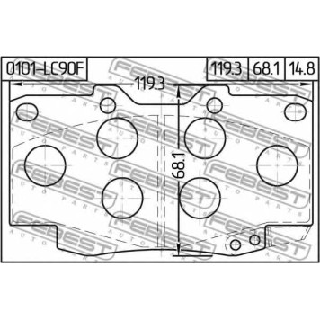Колодки тормозные дисковые передний для TOYOTA 4 RUNNER, HILUX, LAND CRUISER 90, LAND CRUISER <b>FEBEST 0101-LC90F</b>
