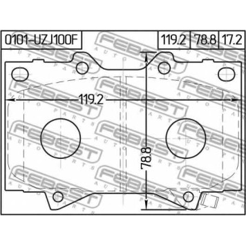 Колодки тормозные дисковые передний для LEXUS LX(UZJ100) / TOYOTA LAND CRUISER 100(FZJ1#, UZJ1#), LAND CRUISER(BJ7#, HZJ7#, KZJ7#, LJ7#, PZJ7#, RJ7#) <b>FEBEST 0101-UZJ100F</b>