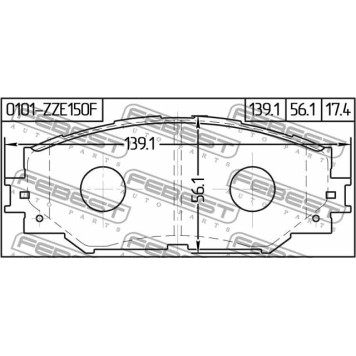 Колодки тормозные дисковые передний для LEXUS HS / TOYOTA ALLION, AQUA, AURIS, COROLLA RUMION, COROLLA, HARRIER, MARK X ZiO, MATRIX, NOAH/VOXY, PREMIO, PRIUS PLUS, RAV 4, SAI, URBAN CRUISER, VANGUARD, VERSO S, WISH, YARIS, ZELAS <b>FEBEST 0101-ZZE150F</b>-2