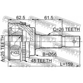 Шарнир приводного вала FEBEST 0110-005A48