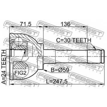 Шарнир приводного вала FEBEST 0110-030
