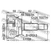 Шарнир приводного вала FEBEST 0110-061A48