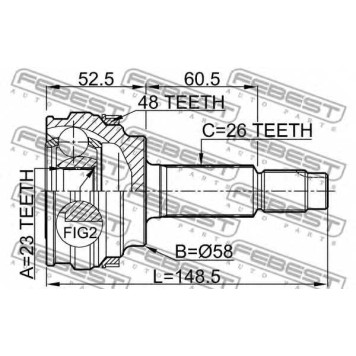 Шарнир приводного вала FEBEST 0110-077A48-1