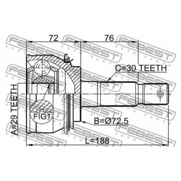 Шарнир приводного вала FEBEST 0110-080