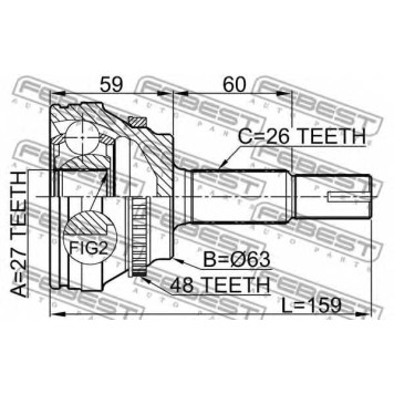 Шарнир приводного вала FEBEST 0110-ACV40A48-1