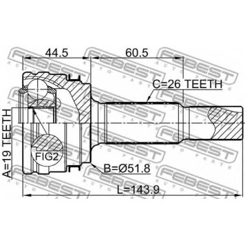 Шарнир приводного вала FEBEST 0110-ALA49R