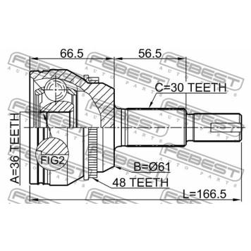 Шарнир приводного вала FEBEST 0110-GSX30A48-3