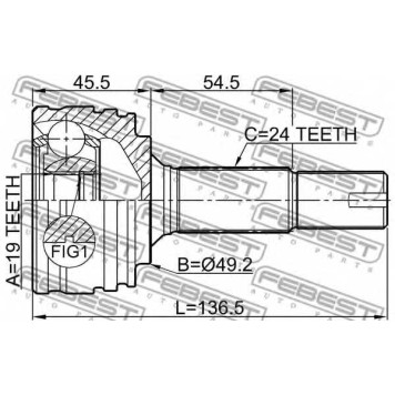 Шарнир приводного вала FEBEST 0110-KGB10