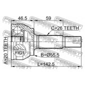 Шарнир приводного вала FEBEST 0110-KSP90