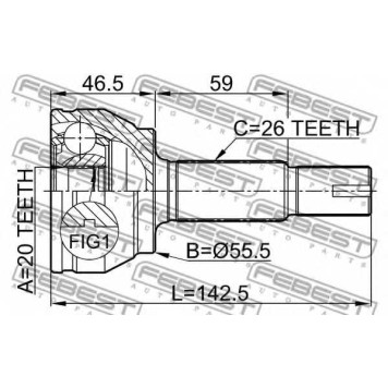 Шарнир приводного вала FEBEST 0110-KSP90